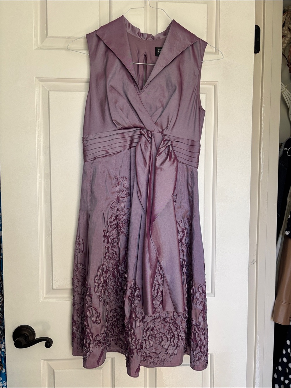 Adrianna Papell Dusty Lavender Sleeveless Midi Dress